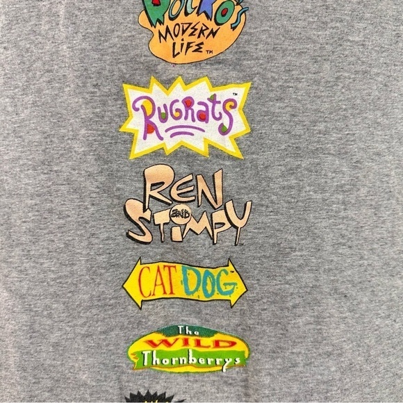 Nickelodeon grey character graphic print crew neck t shirt size L - Picture 9 of 9